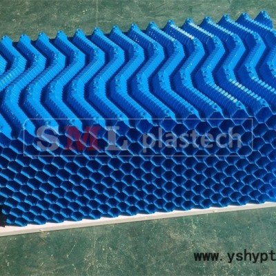 ** S波冷却塔填料 工业用电厂用污水塔填料 冷却塔淋水散热胶片 蓝色PVC填料