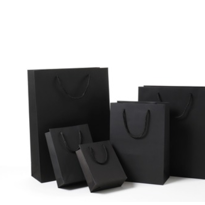 黑色卡纸袋现货加厚手提袋制定服装常用礼品包装袋礼物袋牛皮纸袋