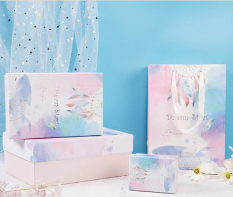 粉色高端伴手礼物杯子礼品盒长方形创意口红包装盒现货天地盖定做
