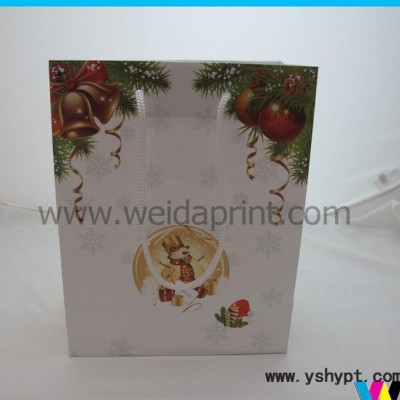 定制纸袋2015 铜版纸袋  圣诞老人纸袋  礼品纸袋