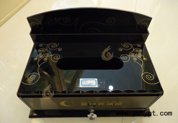 亚克力酒店用品多功能盒  有机玻璃纸巾盒  抽纸盒与棉签盒
