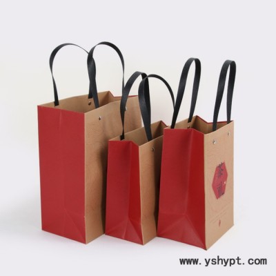 热卖 茶叶手提纸袋简约通用散茶包装牛皮纸加厚环保礼品袋定制