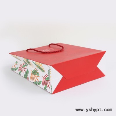 新品创意礼品袋包装服装蜂蜜喜庆红色空白手提袋牛皮纸袋现货定制