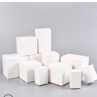 现货空白首饰包装盒纯色方形折叠小白盒瓦楞包装白卡纸盒制定印刷